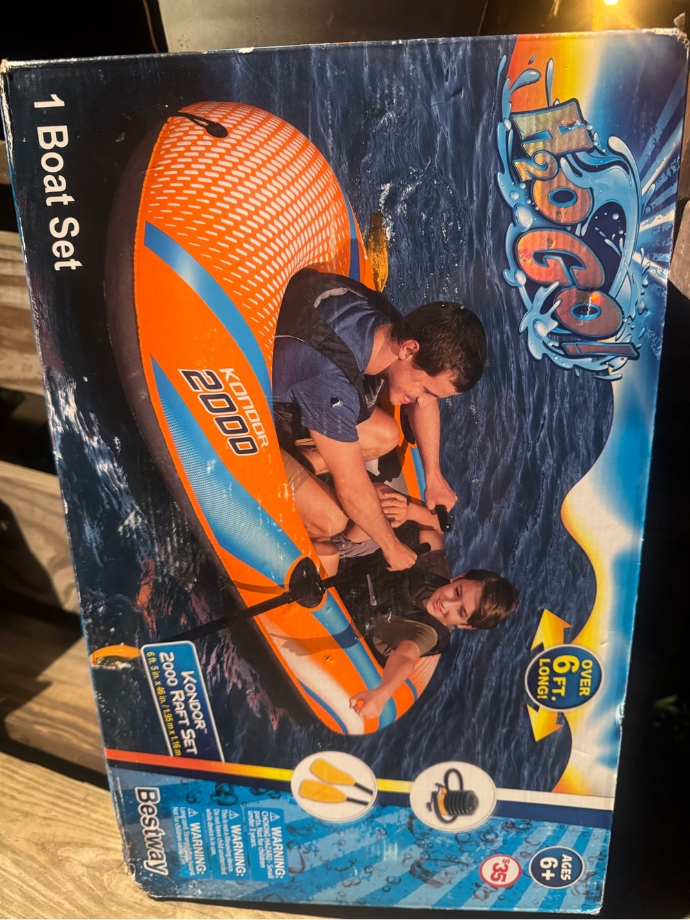 Kids Inflatable Orange Konoor 2000 Boat - 2-Person